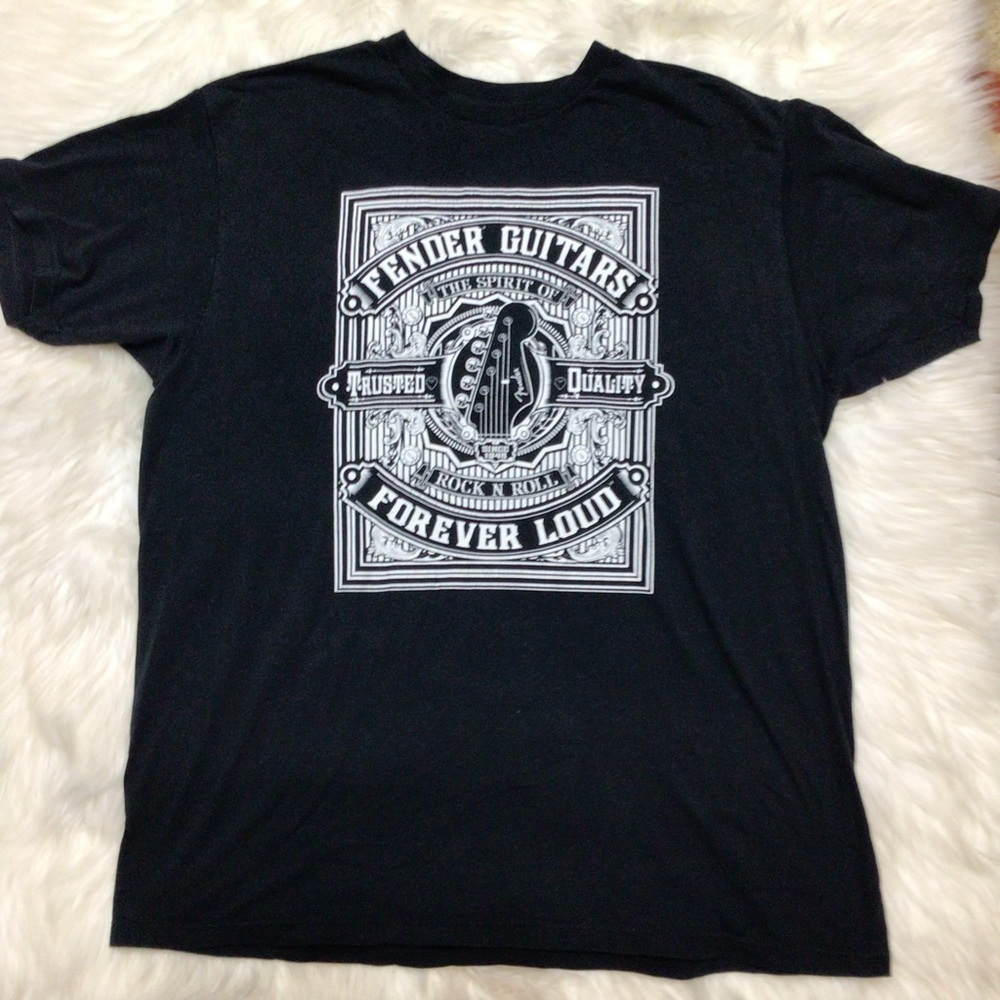 Fender Guitar T-Shirt Black Rock & Roll Lifestyle Music Art Cotton XL
loud